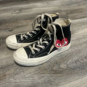 Playful Black and White High-Top Sneakers